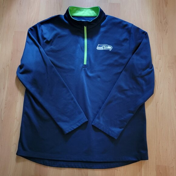 Majestic Thermabase Quarter Zip NFL Seattle Seahawks Football Pullover - XL - Picture 2 of 6